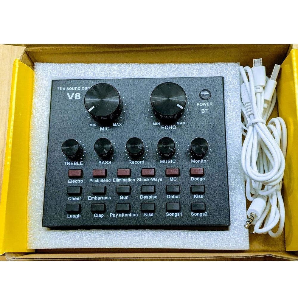 Sound card V8 Mixer Bluetooth SoundCard V8 Audio Soundcard Audio