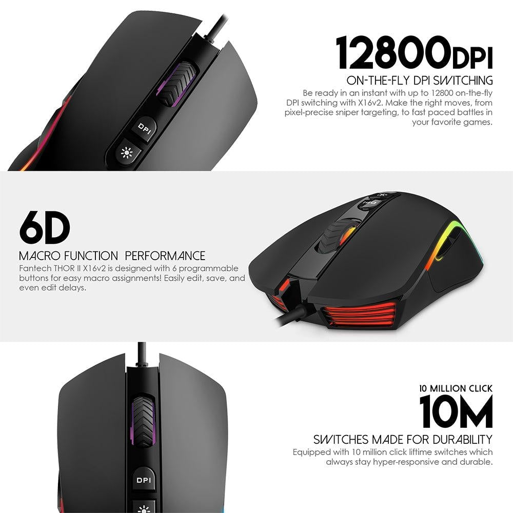 THOR II X16 V2 MACRO RGB GAMING MOUSE Mouse